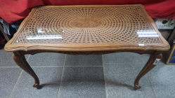 French Antique Oak Louis XV Coffee Table carved Frame & Glass Top. Dimensions. 96x56 cm 53 cm high