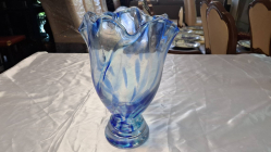 A Nice Blue glass vase heavy 
H32cm. W11cm. L20cm. 