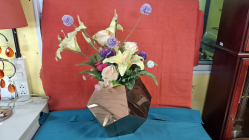 Geometric artificial flower vase