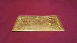 24k gold plated 10,000 yen commemorative replica plate