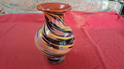 Art glass vase swirl pattern. 24 cm high