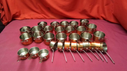 Stainless steel measuring cup.
Large cup 19 piece 
Small cup 12 piece 