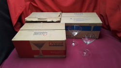 A lot of 18 cocktail glasses new in boxed 