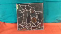 A Lovely stained glass window panel Leaded. 33x31 cm
