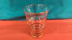 A glass Gilted vase 18 Cm high and 12 Cm wide 