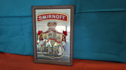Very nice condtion wood framed Smirnoff Vodka Bar Mirror 34x23 cm