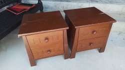 A Pair of Wooden bedside cabinets.  Dimensions 45x45 Cm 50 Cm high