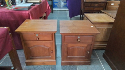 
A Pair of bedside cupboard with Oak drawers.
W51cm.
H58cm.
D46cm.

H62cm. W50cm. D43cm.