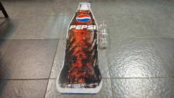 Esso advertising glasses,  Pepsi bottle tins sign. 122 cm high and 30cm width