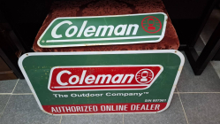 Vintage Cole man out door specialist signs. small size 18.5x60 cm Large size 80x50 cm