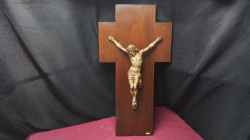 A Lovely Mahogany cross crucifix. 
H72 W39cm.