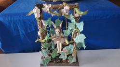 A lovely Fairy Figurine on swings forge me nots