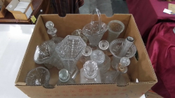 A Large box of crystal and glass. 