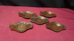 5 Antique 1880s-1920s,traditional brass Chinese tea sauce. 