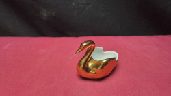 Mint condition Limoges France, J.V Monogram 22 k gold Swan.
