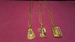 3 Men's Heavy pendant on rope chains.
