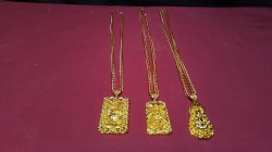 3 Men's heavy pendants on rope chains.