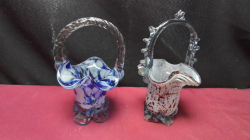 A Nice Pair of Murano Glass posy baskets.
H16 W10cm.