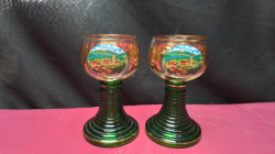 A Pair of vintage Roemer wine glasses .
8x8x15cm.
