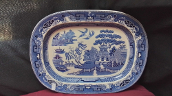 Large willow Pattern meat Plate 