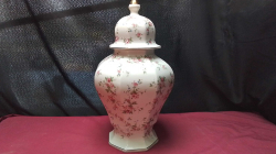 Large liddid Vase with Floral Design 