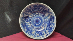 A Chinese Blue and white bowl Cobalt Blue with 6 character mark made inshuhzhi last 19s'century 
27x11cm.