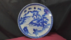Vintage blue and white Chinese dish.