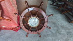 Small ships wheel with clock 