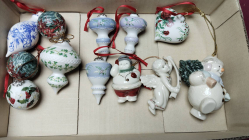 A Lovely Selection of 12 Ceramic Xmas decorations including lenox